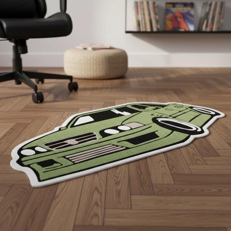 Jdm Wheel Rugs Green JDM Car Tufted Rug, Custom Anime Style Area Rug, Handmade Drift ...