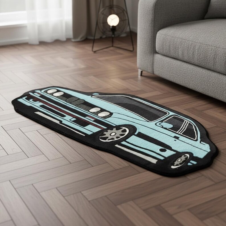Car Rug Classic Classic Car Shaped Rug, Inspired Floor Mat for Boys Room, Playroom, Man ...