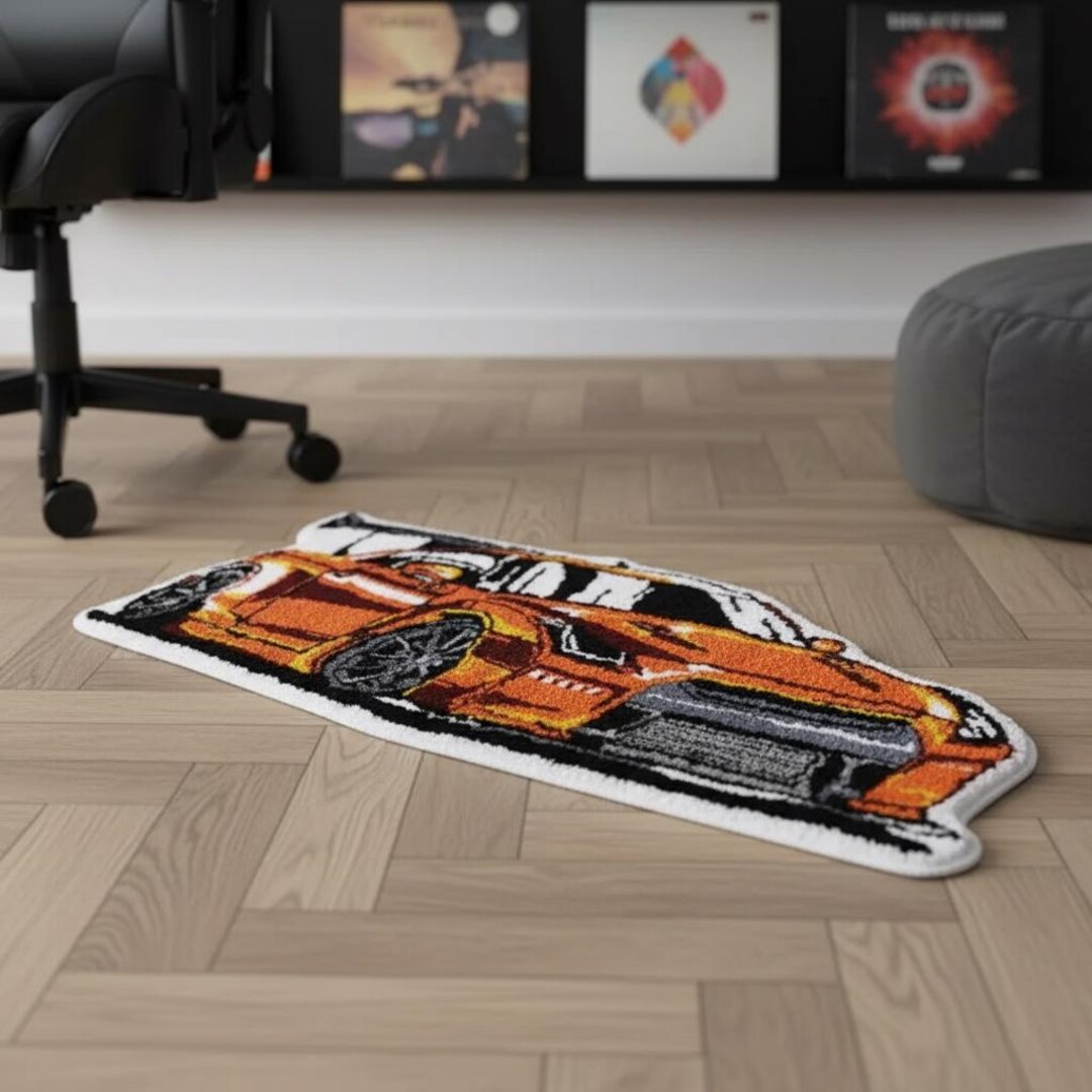 Car Racing Rug Kids JDM GT-R Racing Car Tufted Rug for Kid's Room, Game Room Decor ...