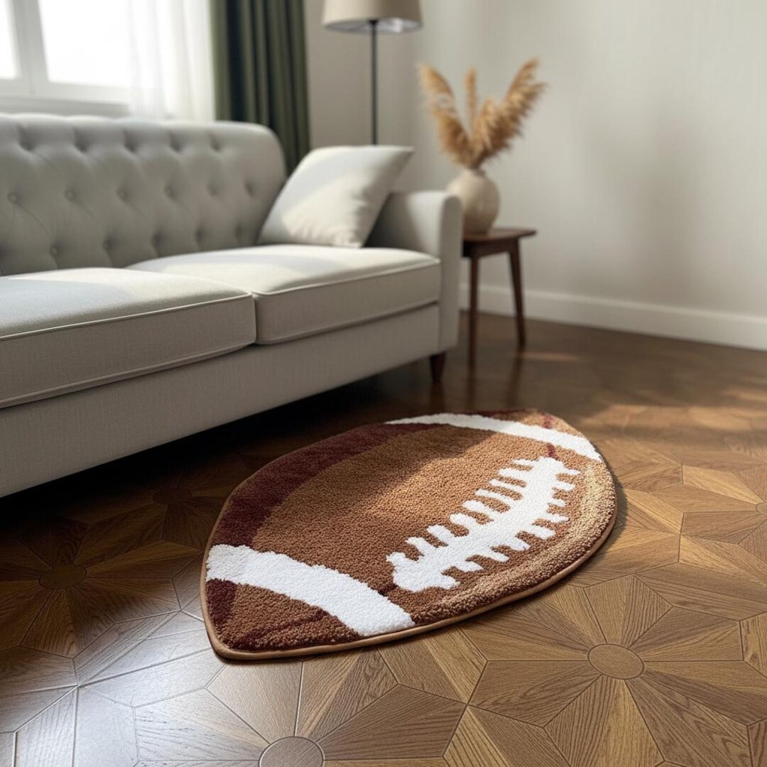 Cu Football Rug Hand-tufted Football Rug, American Football Area Rug, Sports Fan Decor ...