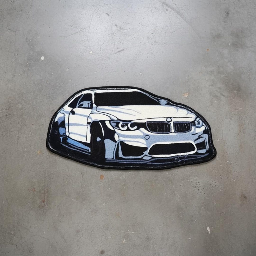 Tufting Rug Bmw Tufted Rug BMW M3 Inspired , Custom Car Area Rug, Handmade Automotive ...