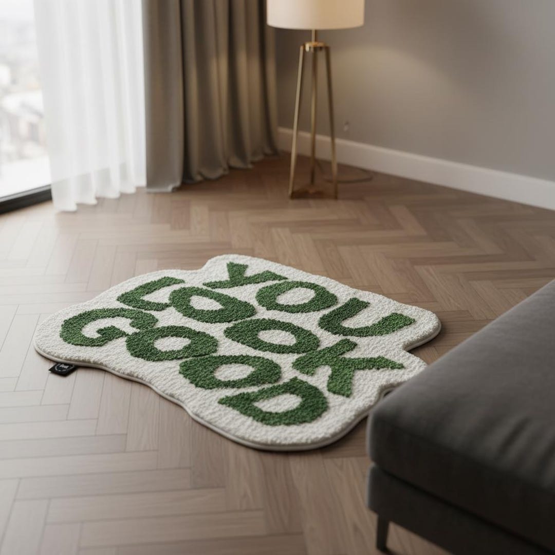Affirming Rugs You Look Good Hand-tufted Rug, Funky Accent Rug for Bedroom & Bathroom ...
