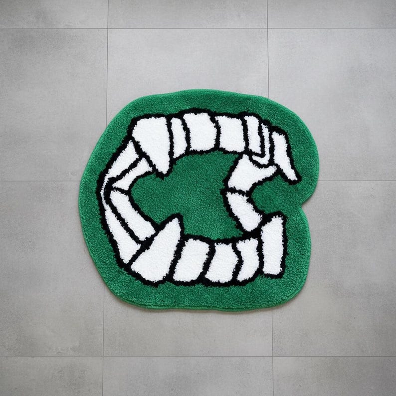 Vampire Fangs Rug Vampire Fangs Rug, Hand Tufted Spooky Decor, Custom Pop Art Area Rug ...