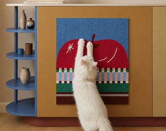 Bauhaus Cat Scratcher Wall Mat, Self-Adhesive Furniture Protector, Modern Pet Art Decor