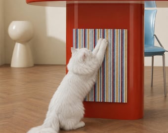 Bauhaus Cat Scratcher Wall Mat, Self-Adhesive Furniture Protector, Modern Pet Art Decor