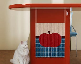 Bauhaus Cat Scratcher Wall Mat, Self-Adhesive Furniture Protector, Modern Pet Art Decor