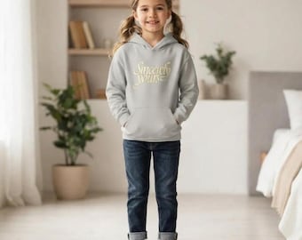 Kids Salish Hoodie, Grey Fleece Pullover, Oversized Cozy Sweatshirt