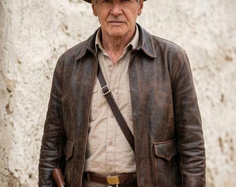 Herren Distressed Braun Leder Abenteuerjacke: Indiana Style Entdeckermantel