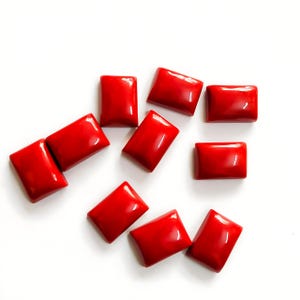 Synthetische rode koraal rechthoekige cabochon losse gekalibreerde edelsteen 4 x 6 mm tot 15 x 20 mm