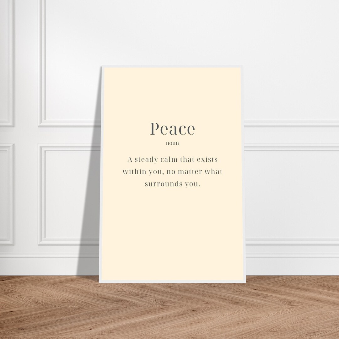 Peace Sign Neutral Peace Definition Wall Art Printable – Neutral Calm Decor – Minimalist ...