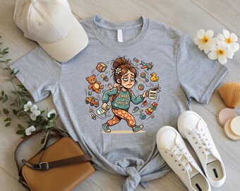 Funny Mom Shirt, Chaos and Caffeine Sweatshirt, Toddler Mom Outfit, Mom Juice Coffee Tee, Relatable Motherhood Gift, Exhausted Mama Top