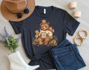 Tired Mama Bear Shirt Funny Motherhood Tee Relatable Mom Life Hoodie Cute Bear Graphic New Mom Gift First Mothers Day Coffee Lover Top