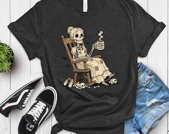 Tired Moms Club Shirt, Skeleton Mom Sweatshirt, Spooky Mama Hoodie, Retro Halloween Mother Tee, Dead Tired Exhausted Mom, Alternative Gift