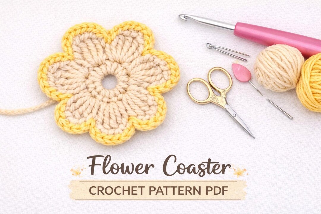 Flower Coaster Crochet Pattern | Beginner PDF - Etsy