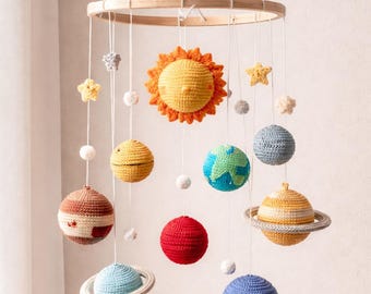 Solar System Mobile Crochet Pattern | with Mobile Assembly Instructions PDF