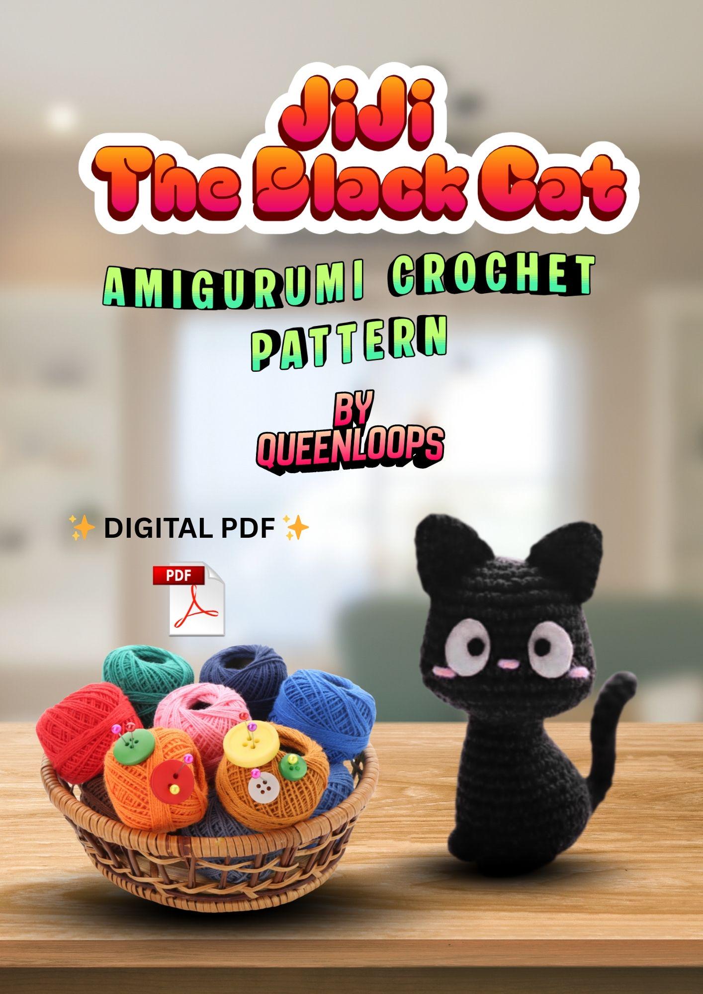 30 Black Cat Crochet Patterns for Amigurumi, Bags, Keychains, and Cozy Handmade Gifts 34 Jiji Black Cat Amigurumi