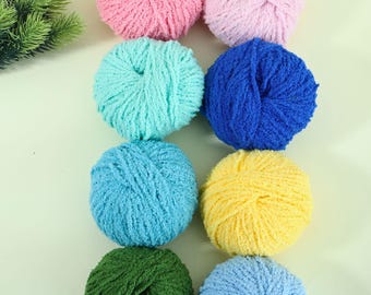 Premium Short-Pile Plush Yarn, Rich Color Selection, Ideal for Knitting Scarves, Sweaters, Clips, and Toys