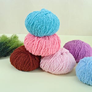Skin-Friendly Plush Craft Yarn, 53 Beautiful Shades, Great for Crochet Apparel, Hair Bows, and Plush Projects
