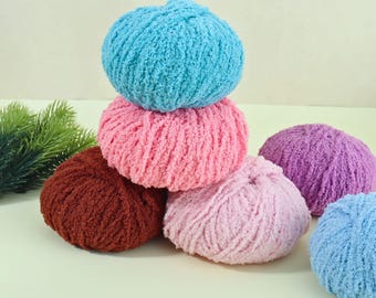 Skin-Friendly Plush Craft Yarn, 53 Beautiful Shades, Great for Crochet Apparel, Hair Bows, and Plush Projects
