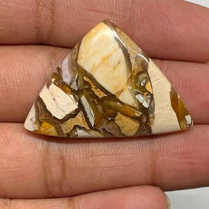 Natuurlijke gele gebroken jaspis cabochon, glad gepolijste losse edelsteen voor het maken van sieraden, ringen en hangers (33x23x5mm 19 karaat)