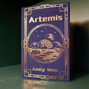 Artemis by Andy Weir- Custom designed and rebound book