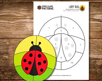 Marienkäfer-Glasmalerei-Vorlage • Einfache Sonnenfänger-Designs für Anfänger • Cricut-kompatibel (Digitaler Download)