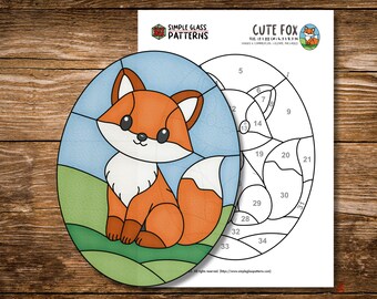 Rotfuchs-Glasmalereivorlage • Sonnenfänger für Anfänger (Digitaler Download)