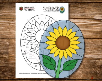 Sonnenblumen-Glasfenstermuster • Blumen-Sonnenfänger-Design • Cricut-kompatibel (Digitaler Download)