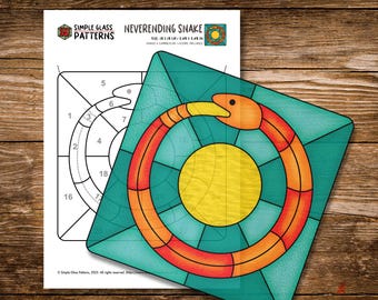 Endlose Schlangen-Glasmalerei-Muster • Geometrischer Sonnenfänger (Digitaler Download)