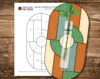 Abstraktes Buntglas-Muster für eine Vermehrungsstation • Einfache Sonnenfänger-Designs für Anfänger (Digitaler Download)