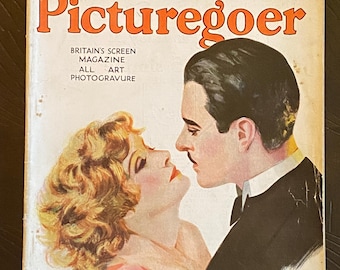 The Picturegoer Magazine from March 1930 -- Greta Garbo & John Gilbert Cover -- Vintage British Film Magazine