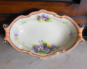 Vintage Noritake Hand-Painted Celery Dish -- 8-inch Trinket or Serving Dish