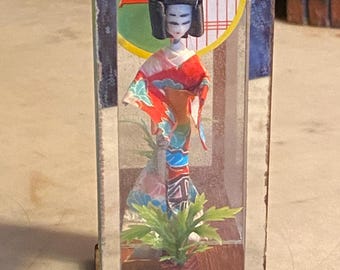 Vintage Japanese Geisha Doll -- Westland Porcelain Figure -- Display Case Collectible