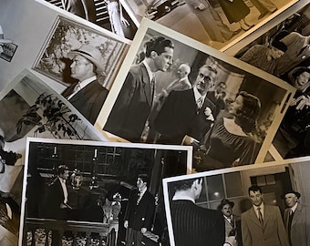 Classic Film Noir Photo Set –- 9 Black & White 8x10 Movie Stills -- Vintage Hollywood Wall Art