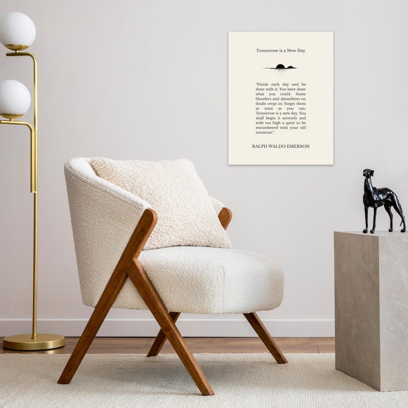 Tomorrow Is A New Day | Ralph Waldo Emerson | Literary Quote Poster | Book Quote Wall Art image 6