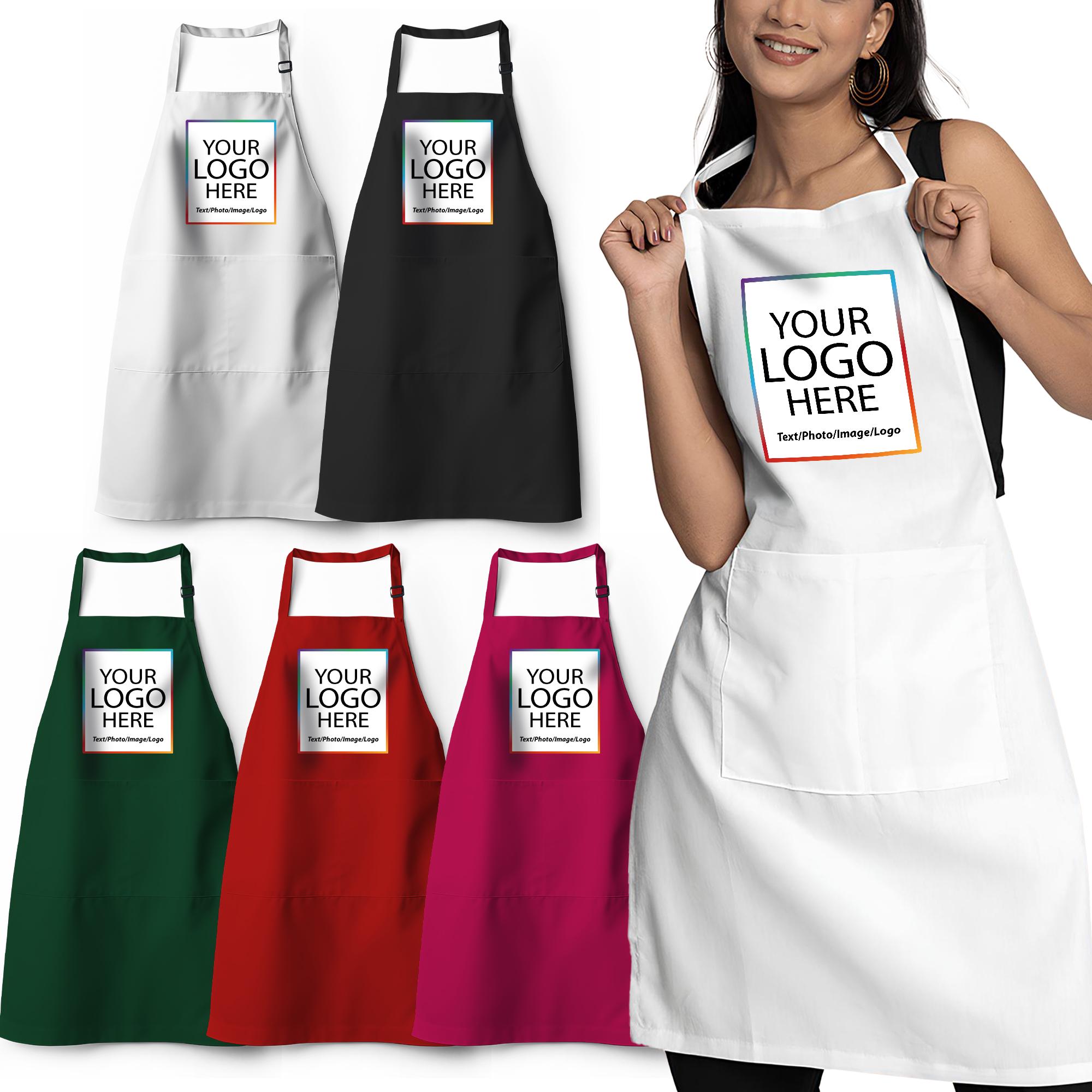 Custom Logo Image Photo Picture Apron, Personalized Business Unisex ...