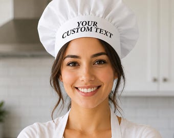 Custom Chef Hat for Women, Personalized Chef Hat for Men, Customized Unisex Cooking Baking Hat, Grilling Hat with Name