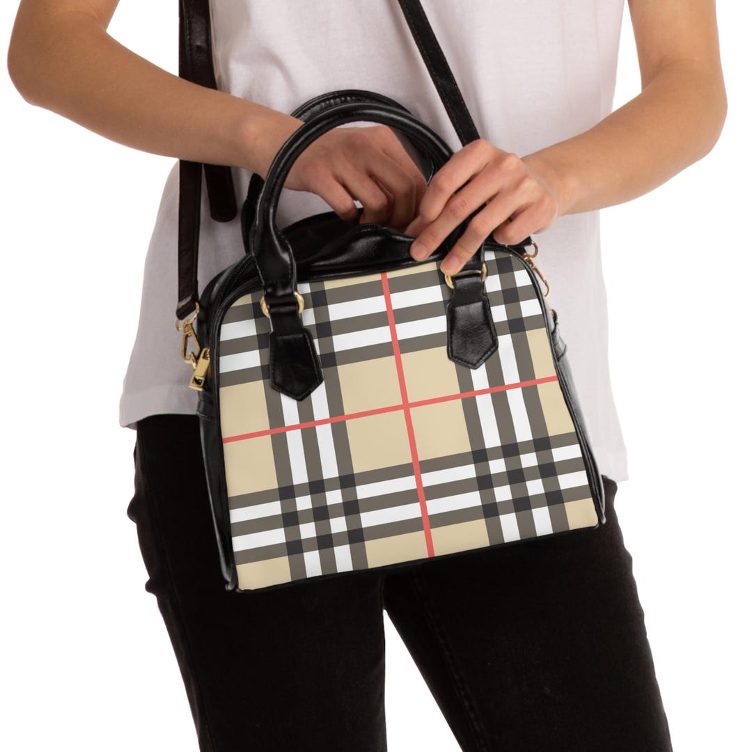 Classic Beige Plaid Shoulder Handbag | Tartan Check Purse - Etsy