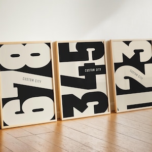 Custom or Mix & Match 3 Poster Set With Cities Of Your Choosing l Area Code