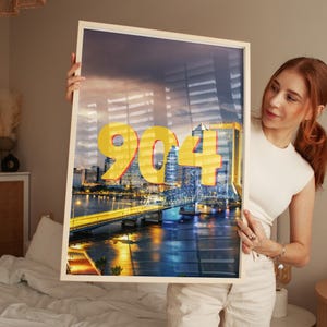 Jacksonville 904 Area Code Poster Photography Print - Bold Retro Typography