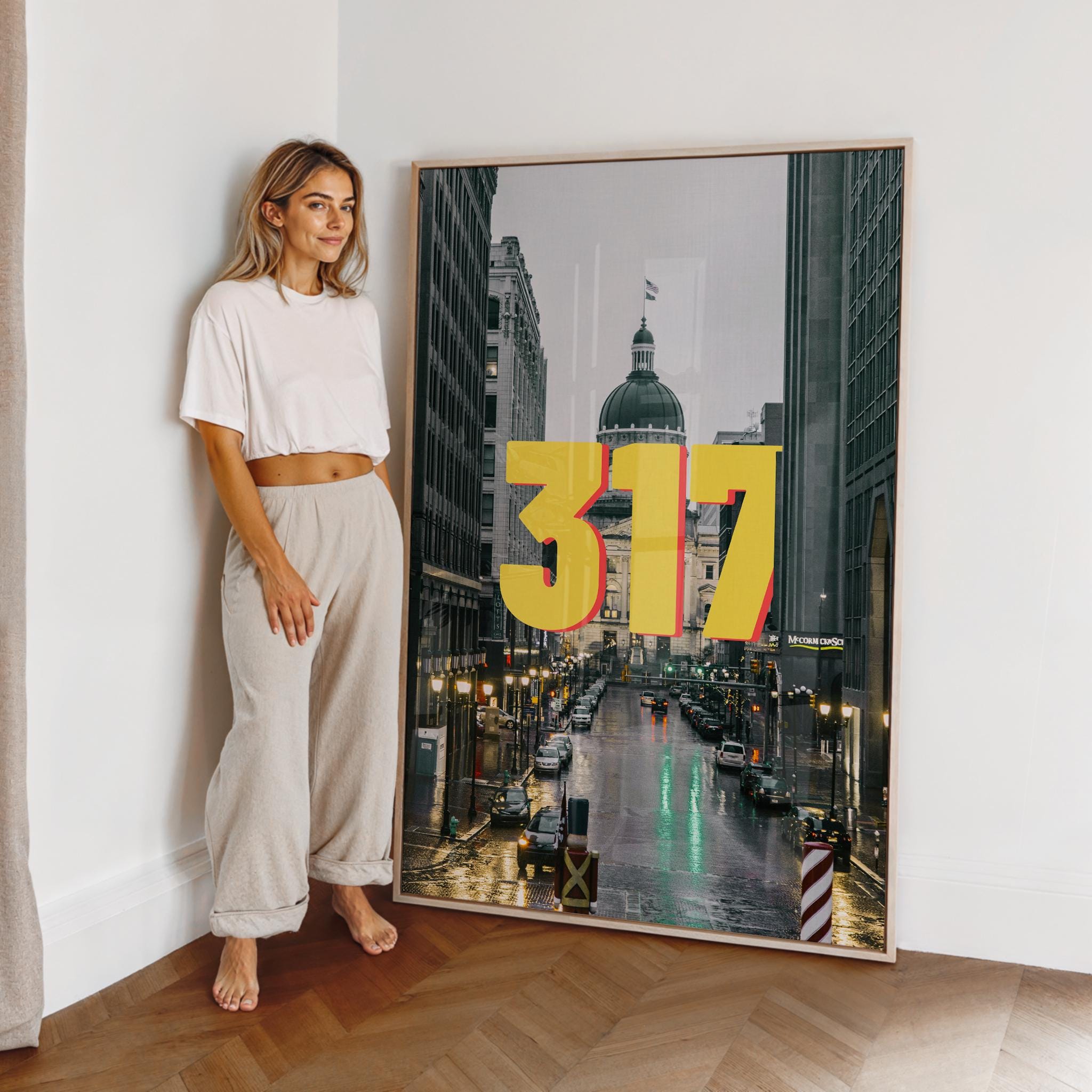 Indianapolis 317 Area Code Poster Photography Print - Bold Retro ...