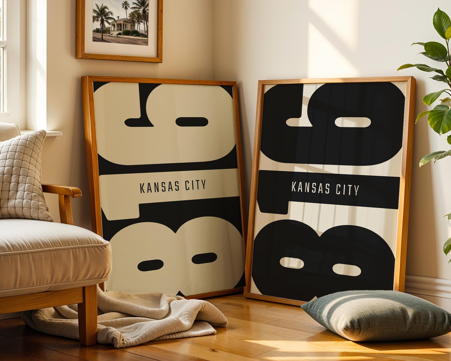 Kansas City 816 Area Code Poster Set, Minimalist Wall Art - Etsy