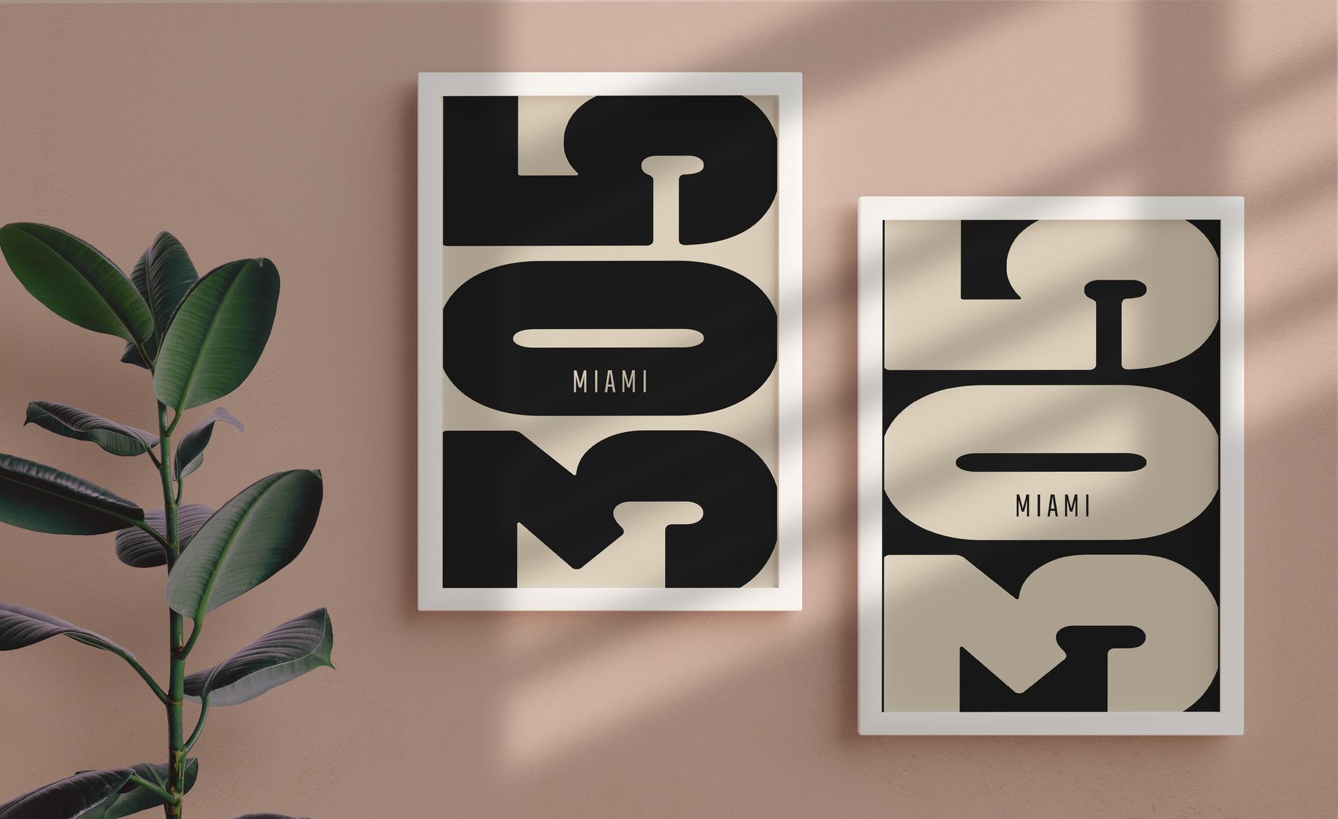 Miami 305 Area Code Poster Set, Minimalist Black Beige Wall Art - Etsy
