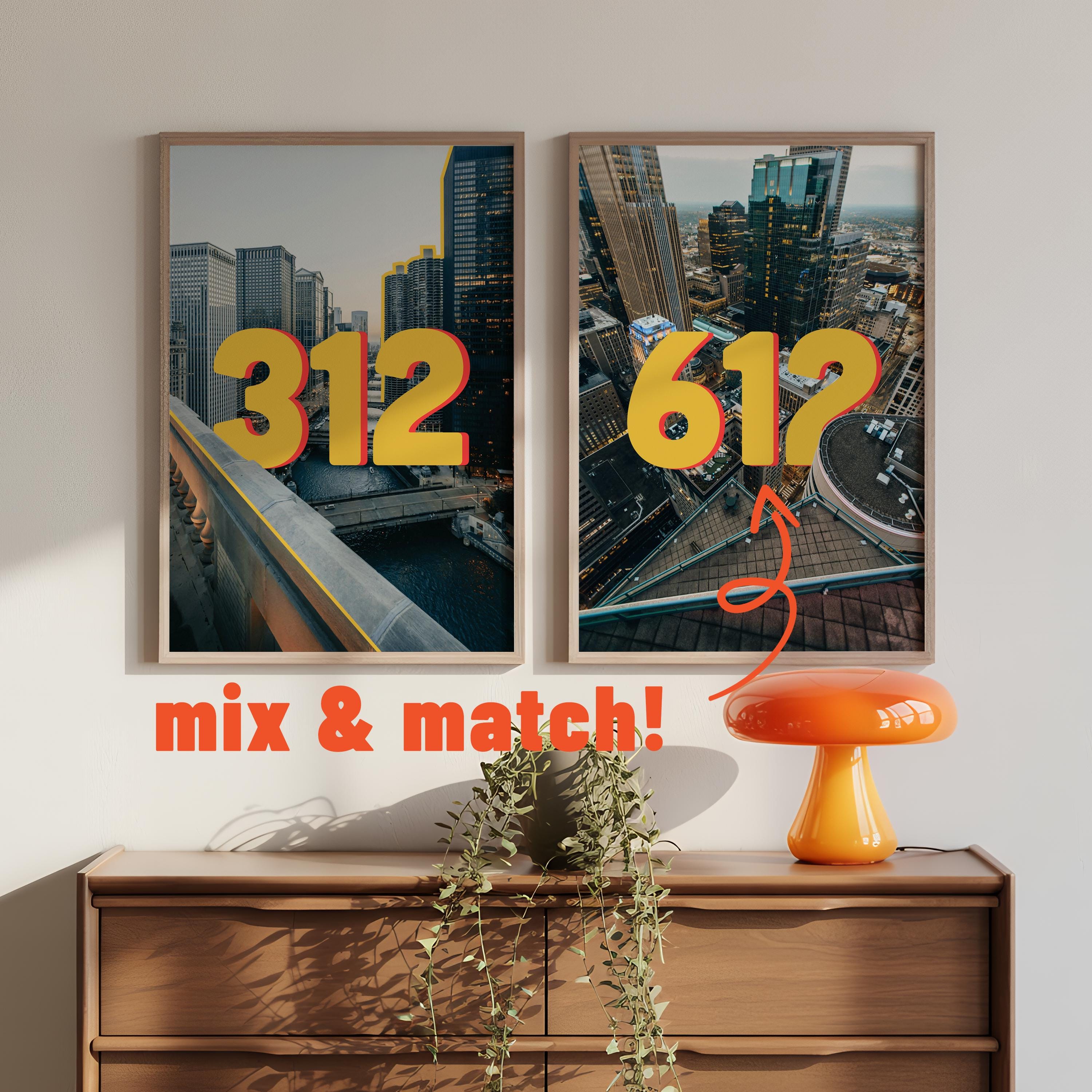 Minneapolis 612 Area Code Poster Photo Print - Bold Retro Typography - Etsy