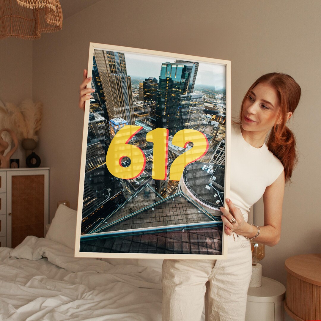 Minneapolis 612 Area Code Poster Photo Print - Bold Retro Typography - Etsy