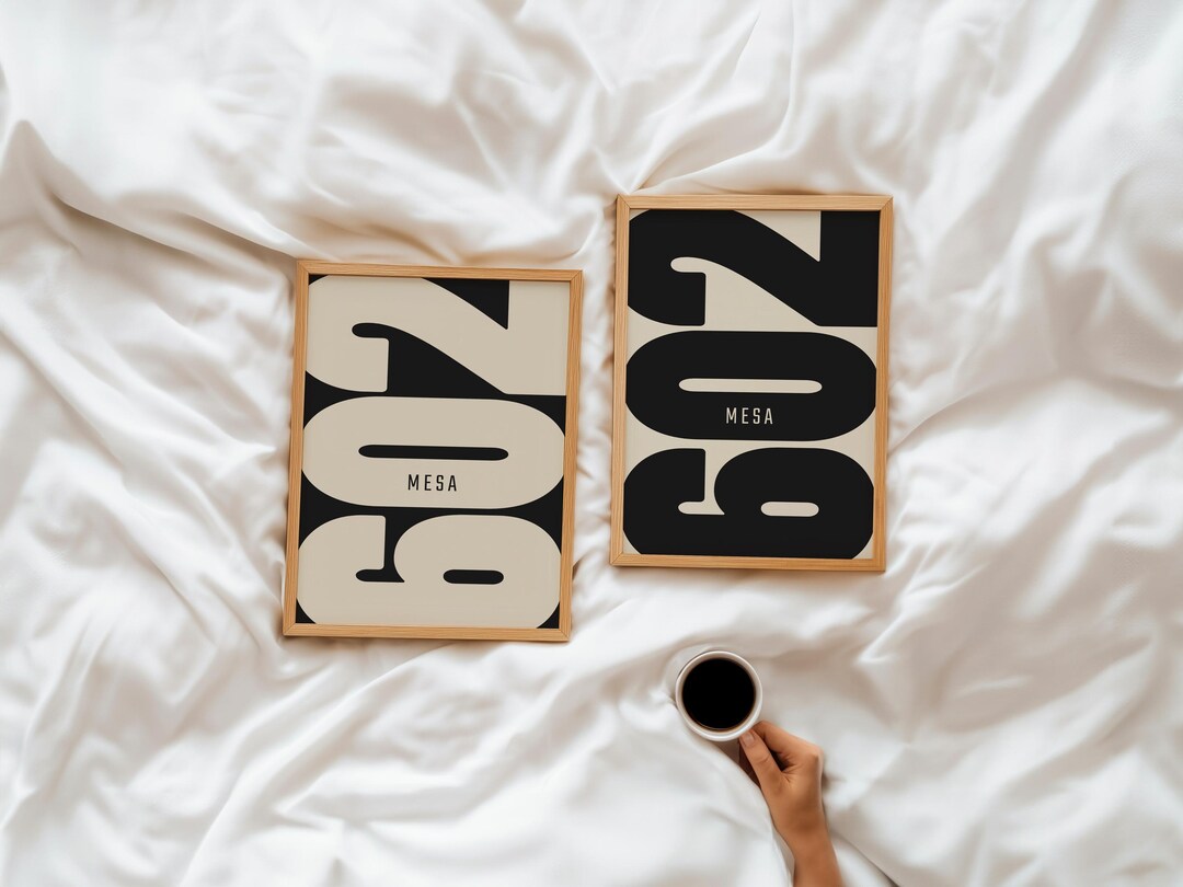Mesa 602 Area Code Poster Set, Minimalist Wall Art - Etsy