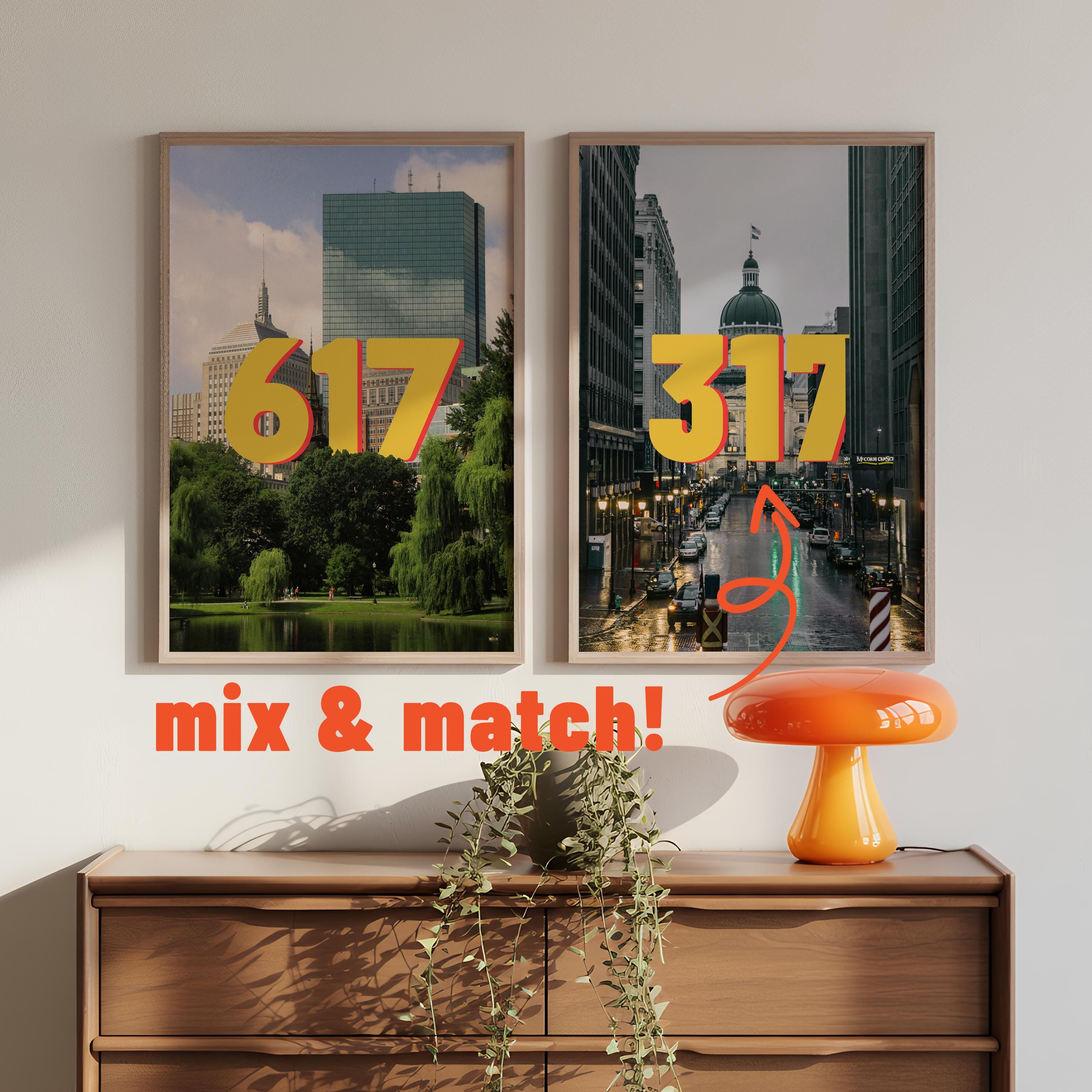 Indianapolis 317 Area Code Poster Photography Print - Bold Retro ...