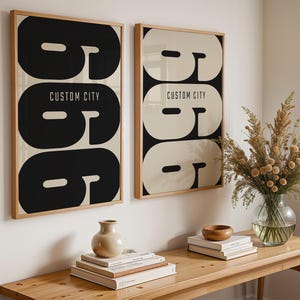 Custom or Mix & Match Poster Set With Cities Of Your Choosing l Area Code