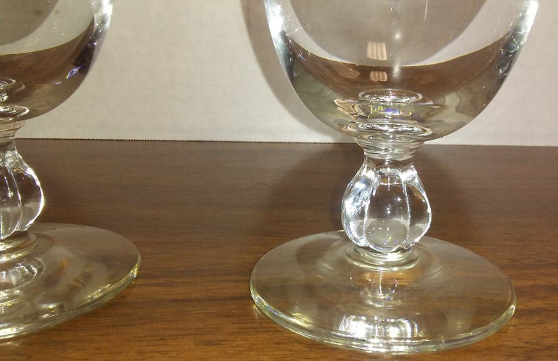Set of 2 Glassware Vintage Etched Libbey Starglow Pattern Water GobletGlasses Barware Stemware