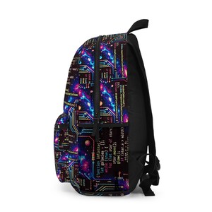 Galaxy Code Circuit Backpack | Programming Pattern, Space Tech Print image 3